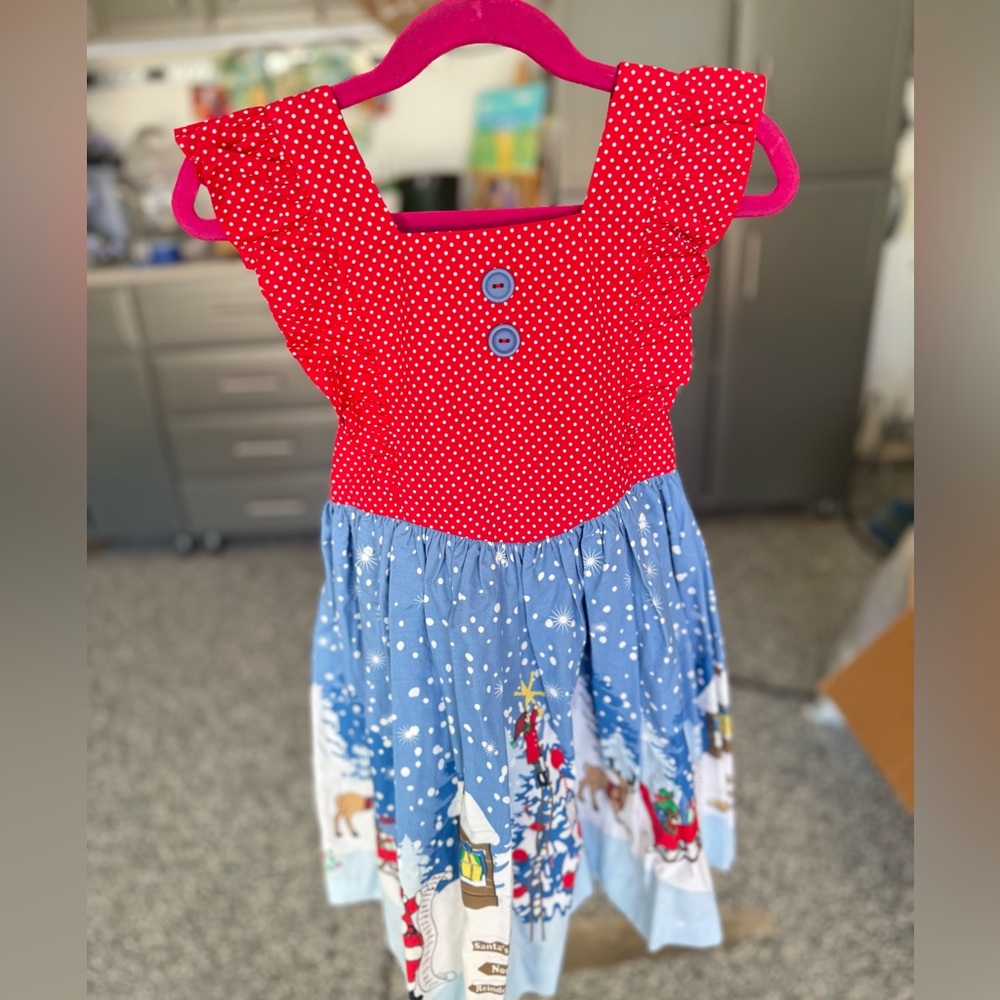 Red and Blue Polka Dot Dress
